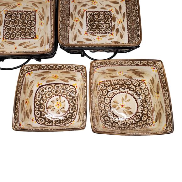 Temptations by Tara Old World Brown Cookware 11 Piece Set Bakeware Rack Bowl Set - Picture 10 of 13